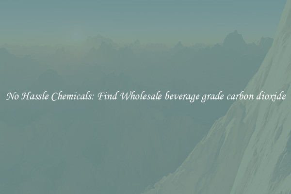 No Hassle Chemicals: Find Wholesale beverage grade carbon dioxide