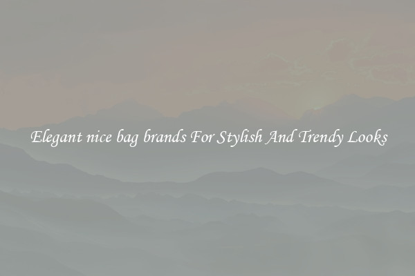 Elegant nice bag brands For Stylish And Trendy Looks