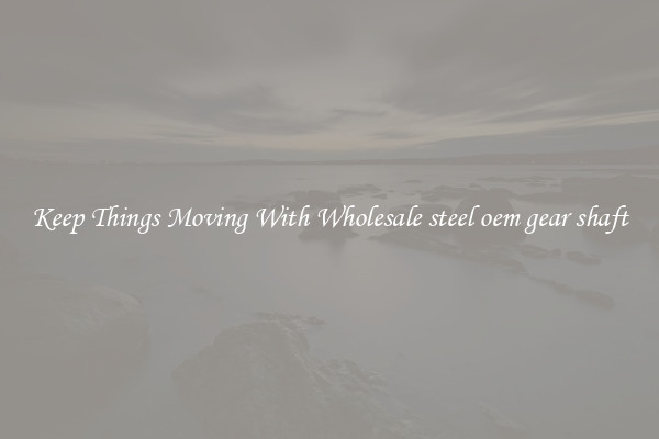 Keep Things Moving With Wholesale steel oem gear shaft