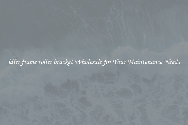 idler frame roller bracket Wholesale for Your Maintenance Needs