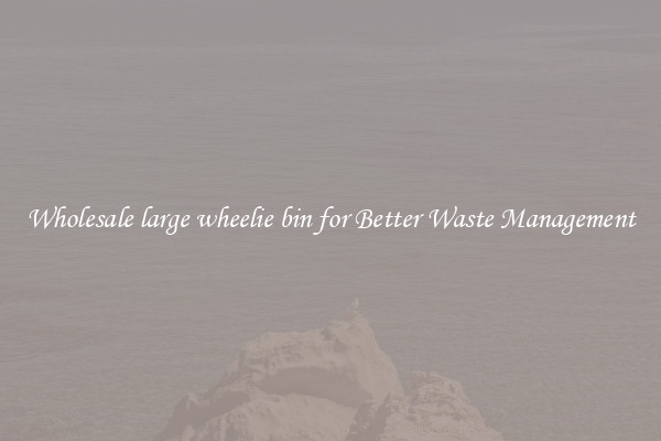 Wholesale large wheelie bin for Better Waste Management