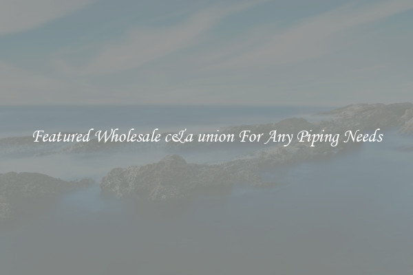 Featured Wholesale c&a union For Any Piping Needs