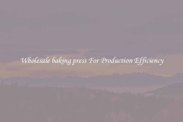 Wholesale baking press For Production Efficiency