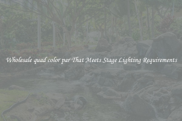 Wholesale quad color par That Meets Stage Lighting Requirements