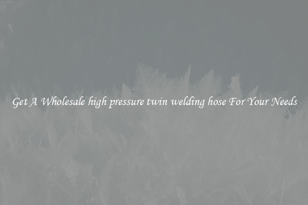 Get A Wholesale high pressure twin welding hose For Your Needs