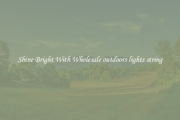 Shine Bright With Wholesale outdoors lights string