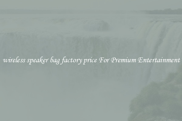 wireless speaker bag factory price For Premium Entertainment